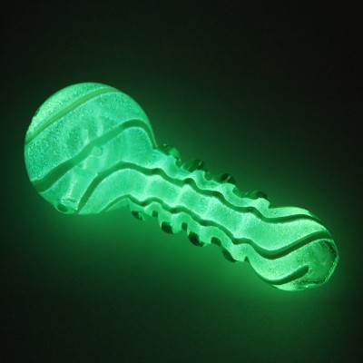 HAND PIPE RIMMED GREEN GLOW IN THE DARK GP7522 1CT